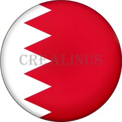 Badge Magnet Aimant 75 m/m avec Motif Drapeau (Bahreïn)