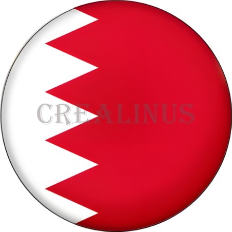 Badge Magnet Aimant 75 m/m avec Motif Drapeau (Bahreïn)