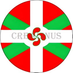 Badge Magnet Aimant 75 m/m avec Motif Drapeau (Basque)