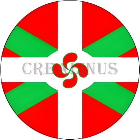 Badge Magnet Aimant 75 m/m avec Motif Drapeau (Basque)