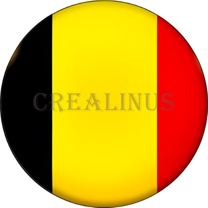 Badge Magnet Aimant 75 m/m avec Motif Drapeau (Belgique)