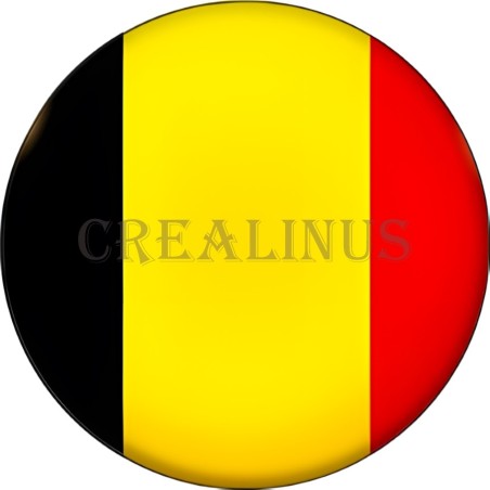 Badge Magnet Aimant 75 m/m avec Motif Drapeau (Belgique)