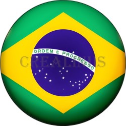 Badge Magnet Aimant 75 m/m avec Motif Drapeau (Brésil)