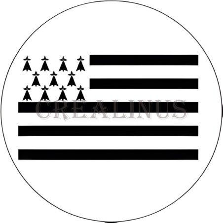 Badge Magnet Aimant 75 m/m avec Motif Drapeau (Bretagne)