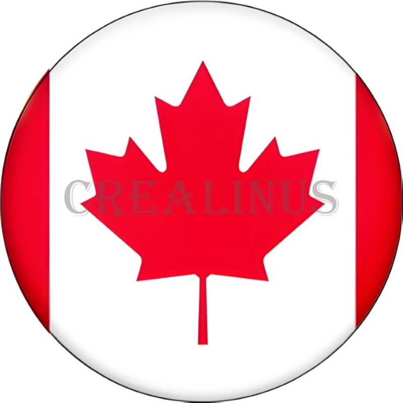 Badge Magnet Aimant 75 m/m avec Motif Drapeau (Canada)