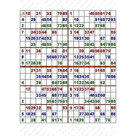 Plaque de 12 cartons de loto plastifié pliable neuf (A3).