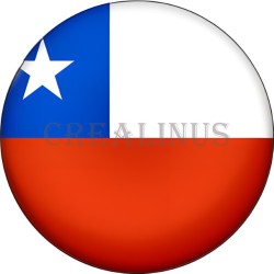 Badge Magnet Aimant 75 m/m avec Motif Drapeau (Chili)
