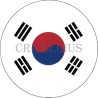 Badge Magnet Aimant 75 m/m avec Motif Drapeau (Corée du Sud)