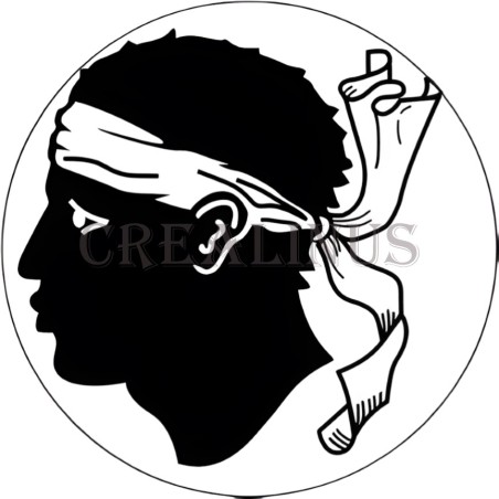 Badge Magnet Aimant 75 m/m avec Motif Drapeau (Corse)