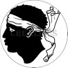 Badge Magnet Aimant 75 m/m avec Motif Drapeau (Corse)