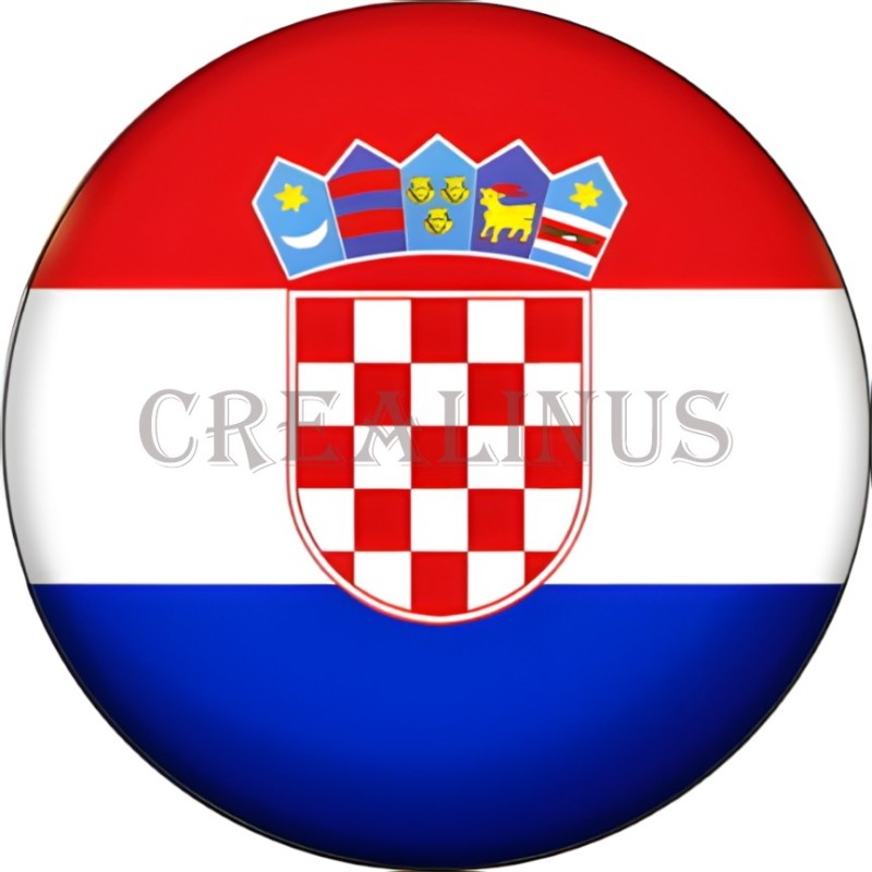 Badge Magnet Aimant 75 m/m avec Motif Drapeau (Croatie)