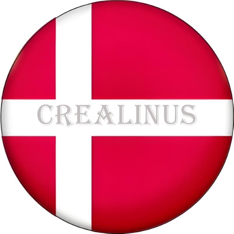 Badge Magnet Aimant 75 m/m avec Motif Drapeau (Danemark)