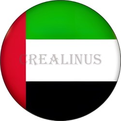 Badge Magnet Aimant 75 m/m avec Motif Drapeau (Émirats)