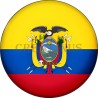 Badge Magnet Aimant 75 m/m avec Motif Drapeau (Equateur)