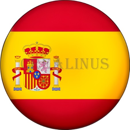Badge Magnet Aimant 75 m/m avec Motif Drapeau (Espagne)