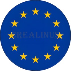 Badge Magnet Aimant 75 m/m avec Motif Drapeau (Europe)