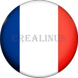 Badge Magnet Aimant 75 m/m avec Motif Drapeau (France)