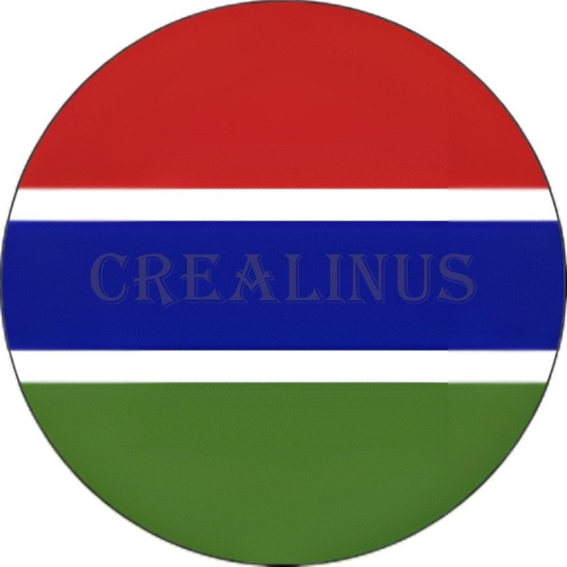 Badge Magnet Aimant 75 m/m avec Motif Drapeau (Gambie)