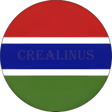 Badge Magnet Aimant 75 m/m avec Motif Drapeau (Gambie)