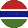 Badge Magnet Aimant 75 m/m avec Motif Drapeau (Gambie)