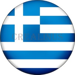 Badge Magnet Aimant 75 m/m avec Motif Drapeau (Grèce)
