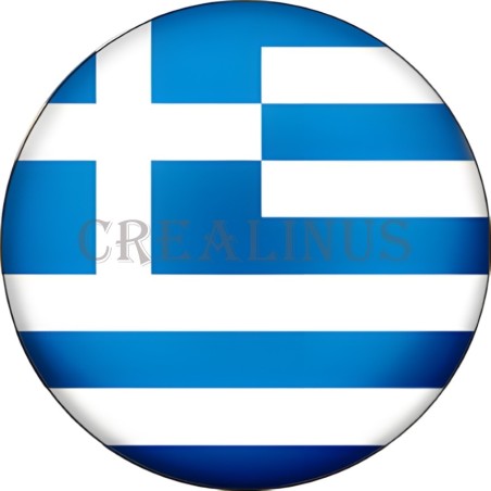 Badge Magnet Aimant 75 m/m avec Motif Drapeau (Grèce)