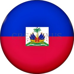 Badge Magnet Aimant 75 m/m avec Motif Drapeau (Haïti)