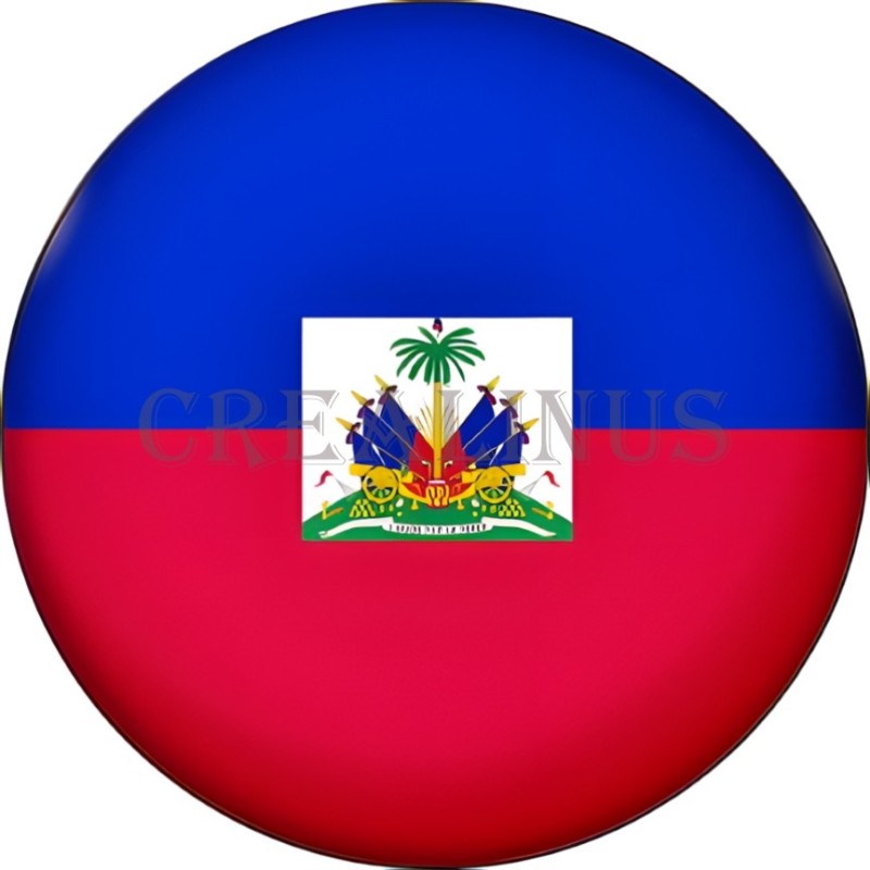 Badge Magnet Aimant 75 m/m avec Motif Drapeau (Haïti)