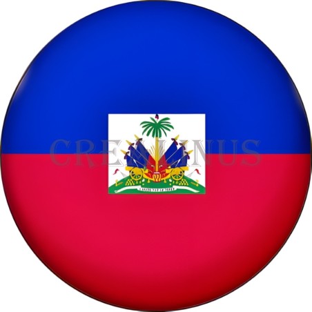 Badge Magnet Aimant 75 m/m avec Motif Drapeau (Haïti)