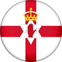 Badge Magnet Aimant 75 m/m avec Motif Drapeau (Irlande du Nord)