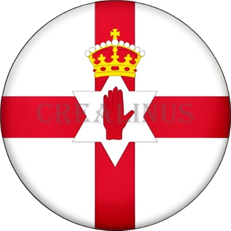Badge Magnet Aimant 75 m/m avec Motif Drapeau (Irlande du Nord)