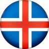 Badge Magnet Aimant 75 m/m avec Motif Drapeau (Islande)
