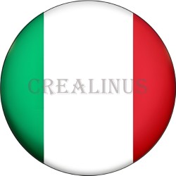 Badge Magnet Aimant 75 m/m avec Motif Drapeau (Italie)