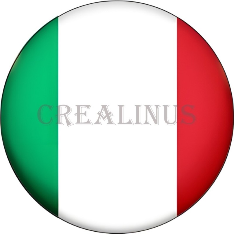 Badge Magnet Aimant 75 m/m avec Motif Drapeau (Italie)