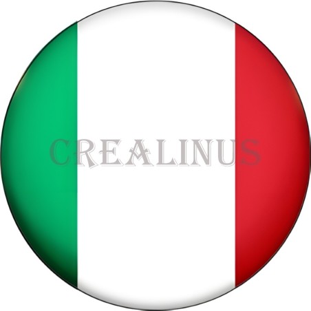 Badge Magnet Aimant 75 m/m avec Motif Drapeau (Italie)