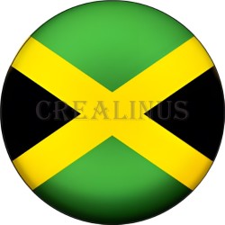Badge Magnet Aimant 75 m/m avec Motif Drapeau (Jamaïque)