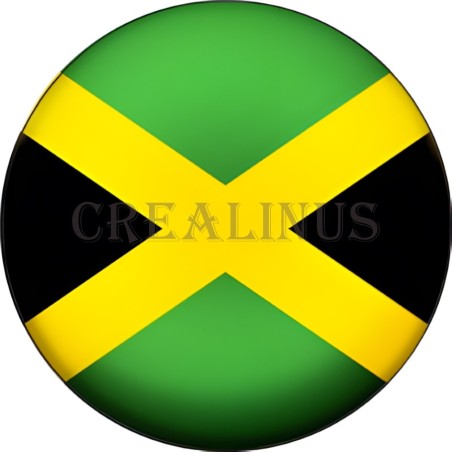 Badge Magnet Aimant 75 m/m avec Motif Drapeau (Jamaïque)