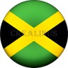 Badge Magnet Aimant 75 m/m avec Motif Drapeau (Jamaïque)