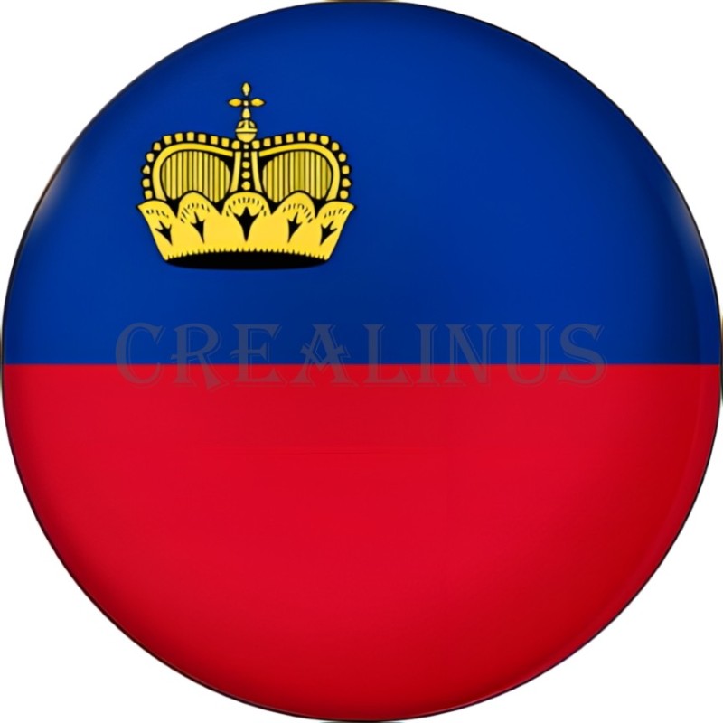 Badge Magnet Aimant 75 m/m avec Motif Drapeau (Liechtenstein)