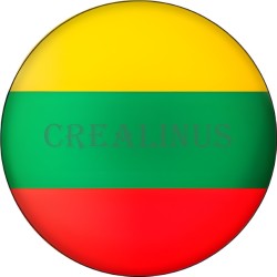 Badge Magnet Aimant 75 m/m avec Motif Drapeau (Lituanie)