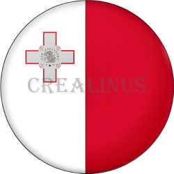 Badge Magnet Aimant 75 m/m avec Motif Drapeau (Malte)