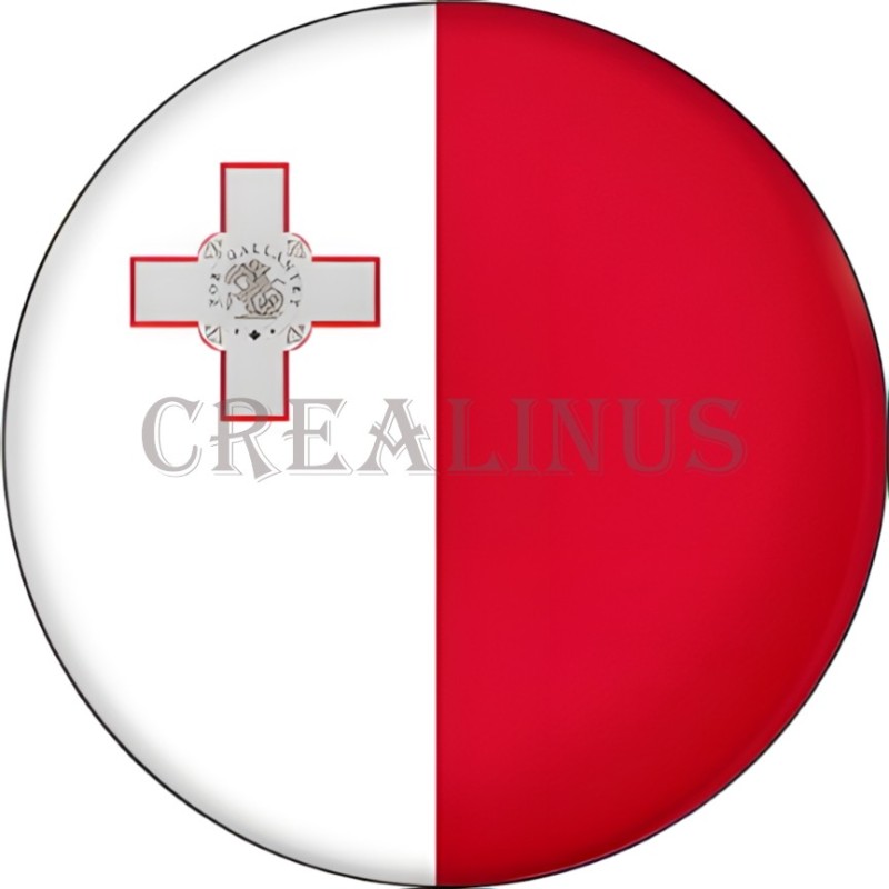 Badge Magnet Aimant 75 m/m avec Motif Drapeau (Malte)