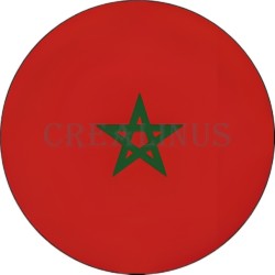 Badge Magnet Aimant 75 m/m avec Motif Drapeau (Maroc)