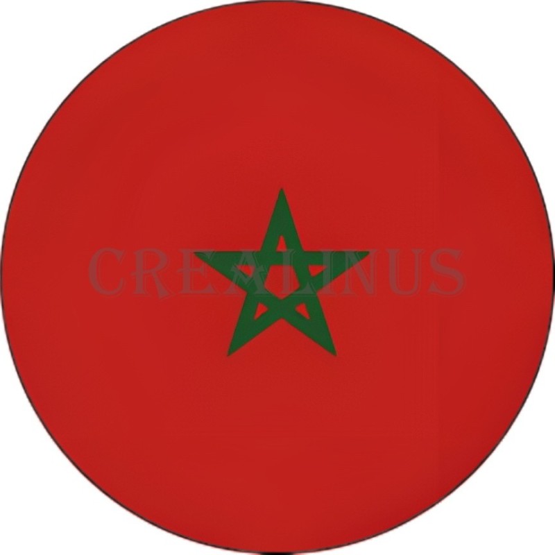 Badge Magnet Aimant 75 m/m avec Motif Drapeau (Maroc)