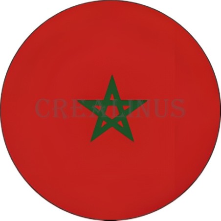 Badge Magnet Aimant 75 m/m avec Motif Drapeau (Maroc)