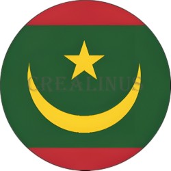 Badge Magnet Aimant 75 m/m avec Motif Drapeau (Mauritanie)