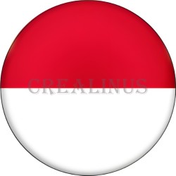 Badge Magnet Aimant 75 m/m avec Motif Drapeau (Monaco)