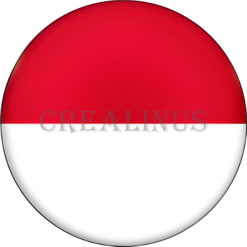 Badge Magnet Aimant 75 m/m avec Motif Drapeau (Monaco)