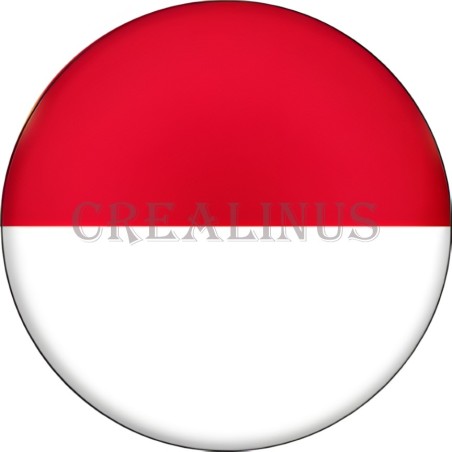Badge Magnet Aimant 75 m/m avec Motif Drapeau (Monaco)