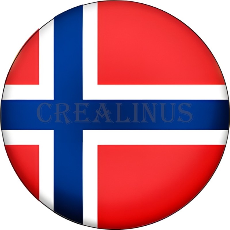 Badge Magnet Aimant 75 m/m avec Motif Drapeau (Norvège)